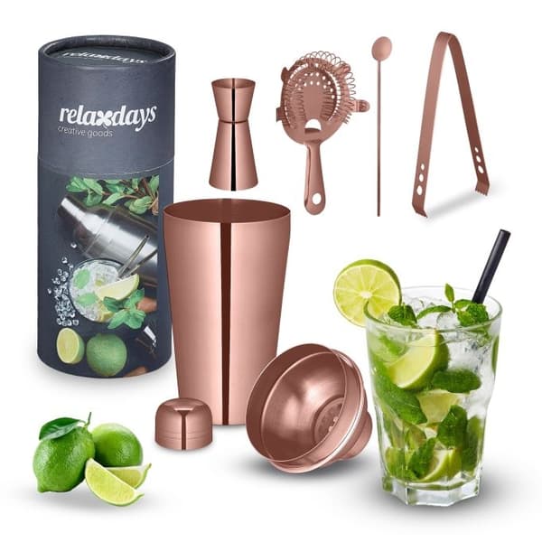 cocktail shaker sett i 5 deler