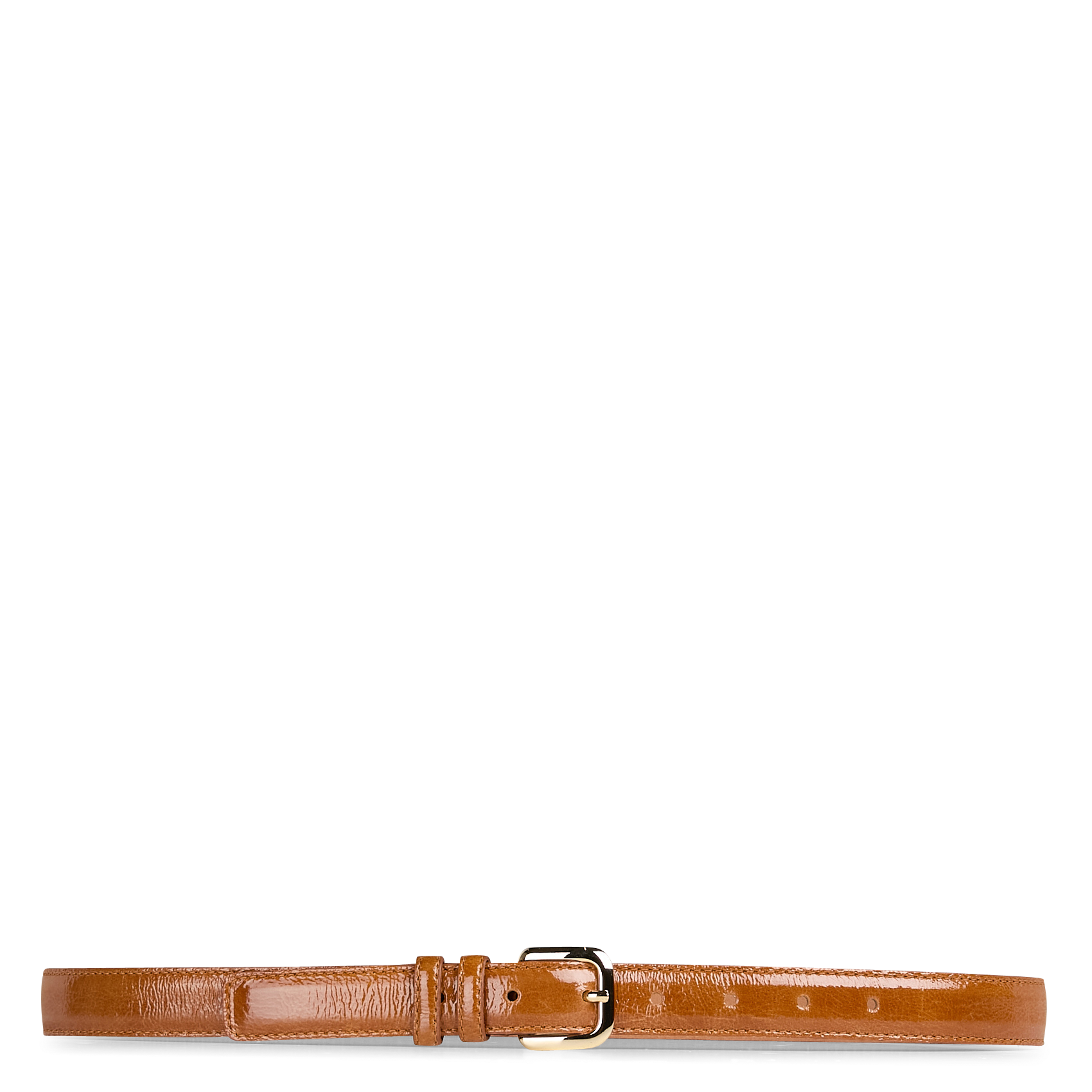 Ceinture boucle en cuir verni | Jaune