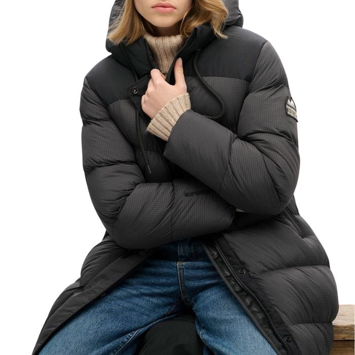Superdry Ripstop Hooded Longline Puffer Winterjas Dames