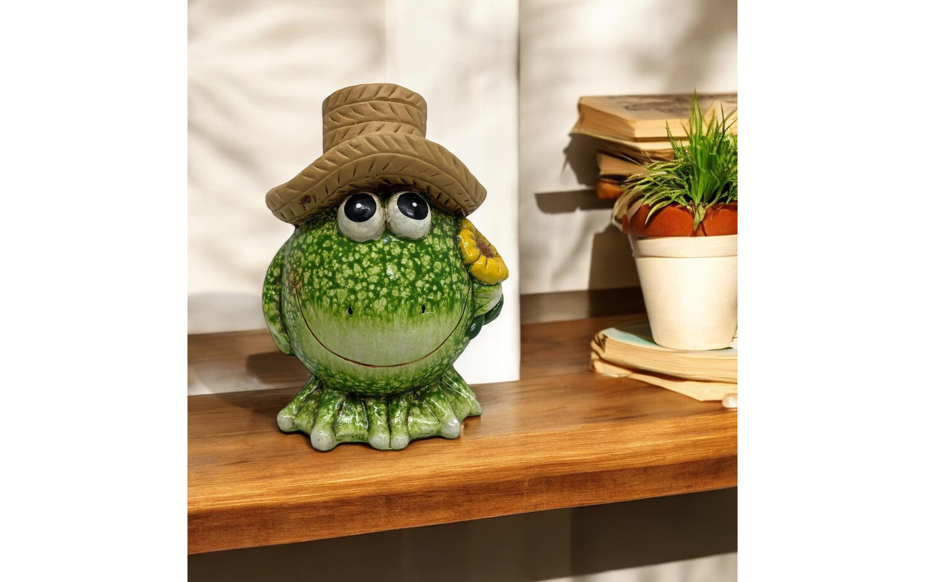 Dekofigur Frosch mit Blume 8.5 cmDekofrosch
