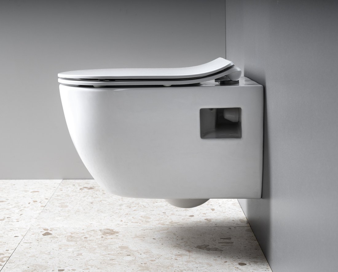 Bruckner Luna randloos hangend toilet met tornado flush wit glans