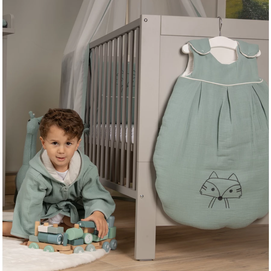Be Be 's Collection Musselin Winter-Schlafsack wattiert grün