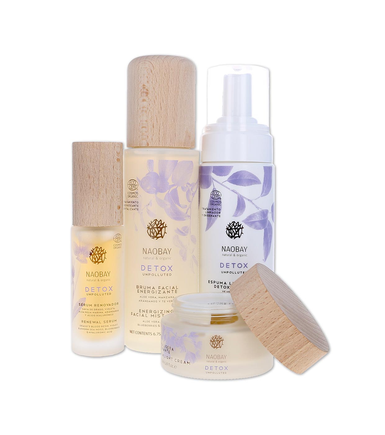 Naobay - Conjunto natural de cuidado facial, detox e antipoluição
