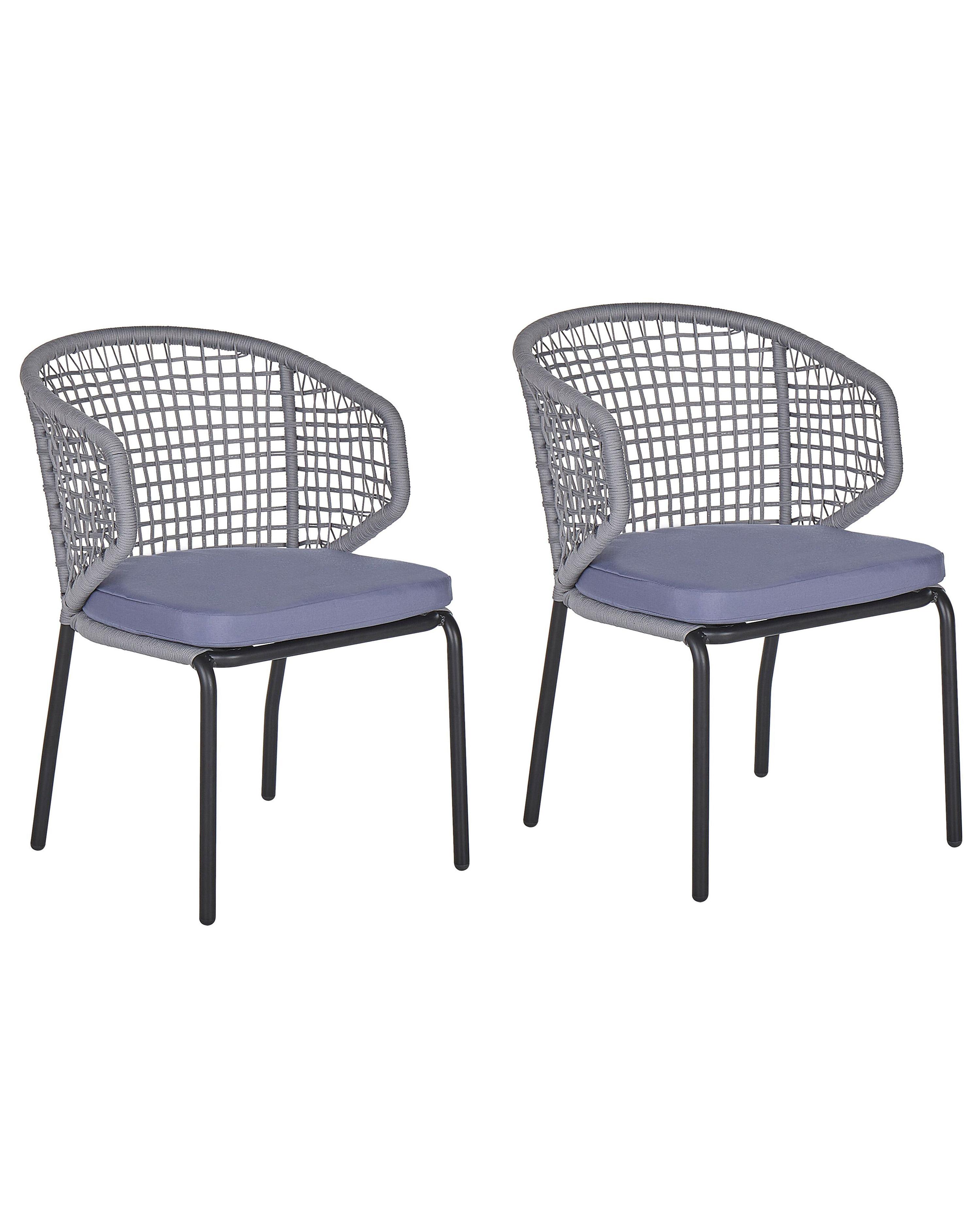 Set van 2 stoelen met zitkussen PALMI Metaal Grijs