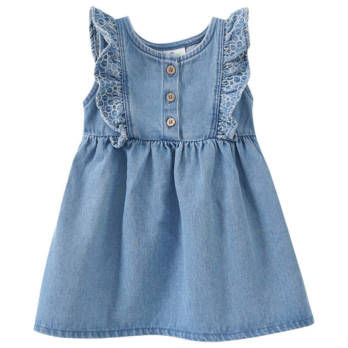 Topomini Pure Collection Baby Jeanskleid aus Bio-Baumwolle hellblau