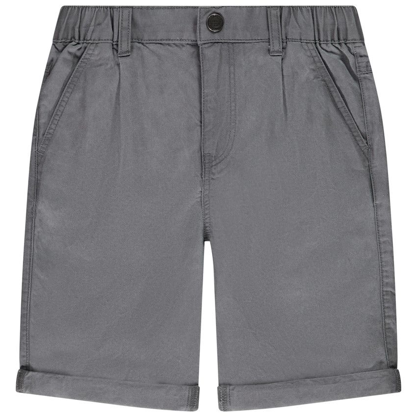 Bermuda en toile uni pour garçon - Gris foncé