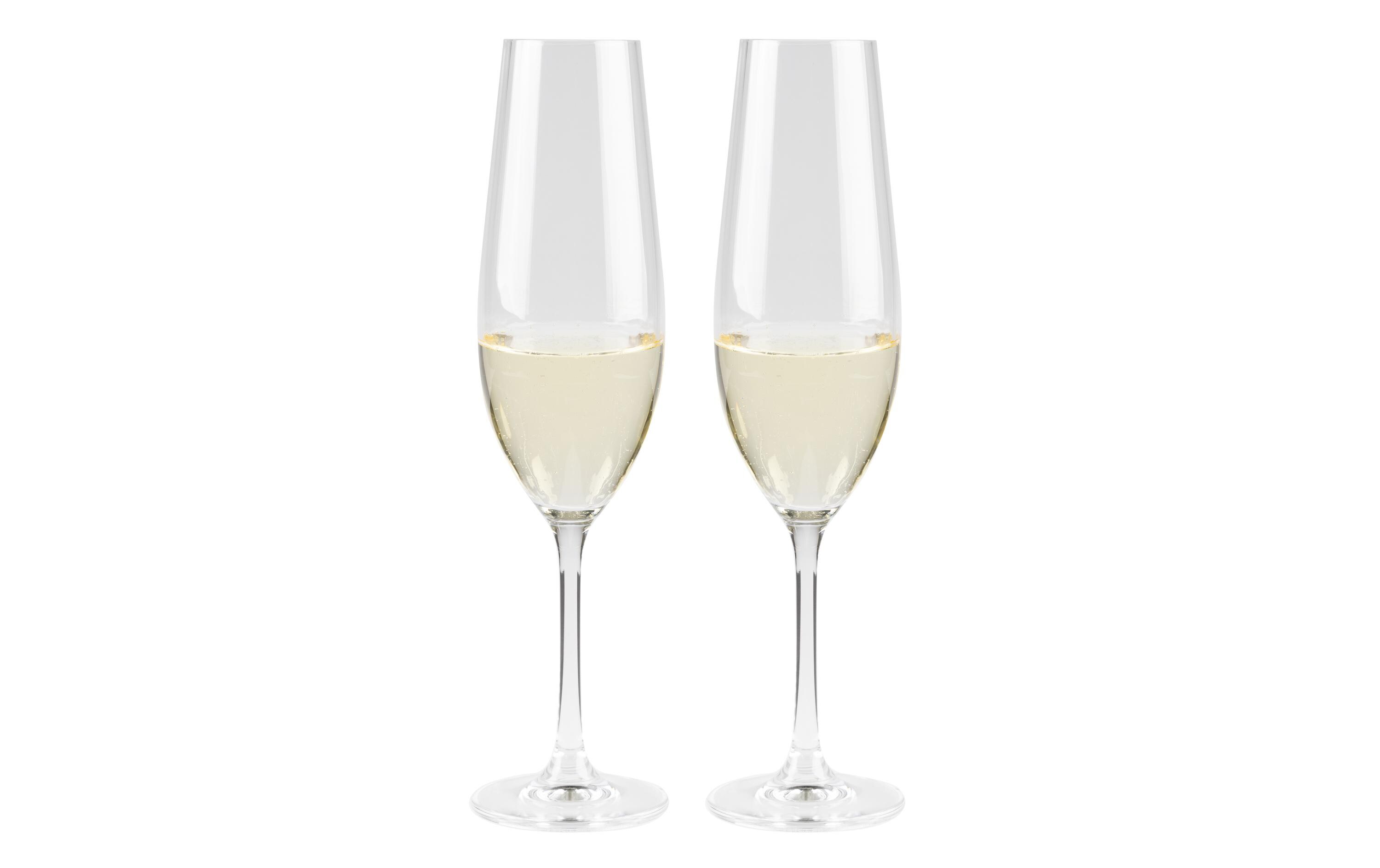 Champagnerglas 260 ml, 2 StückSektgläser-Set aus Kristallglas