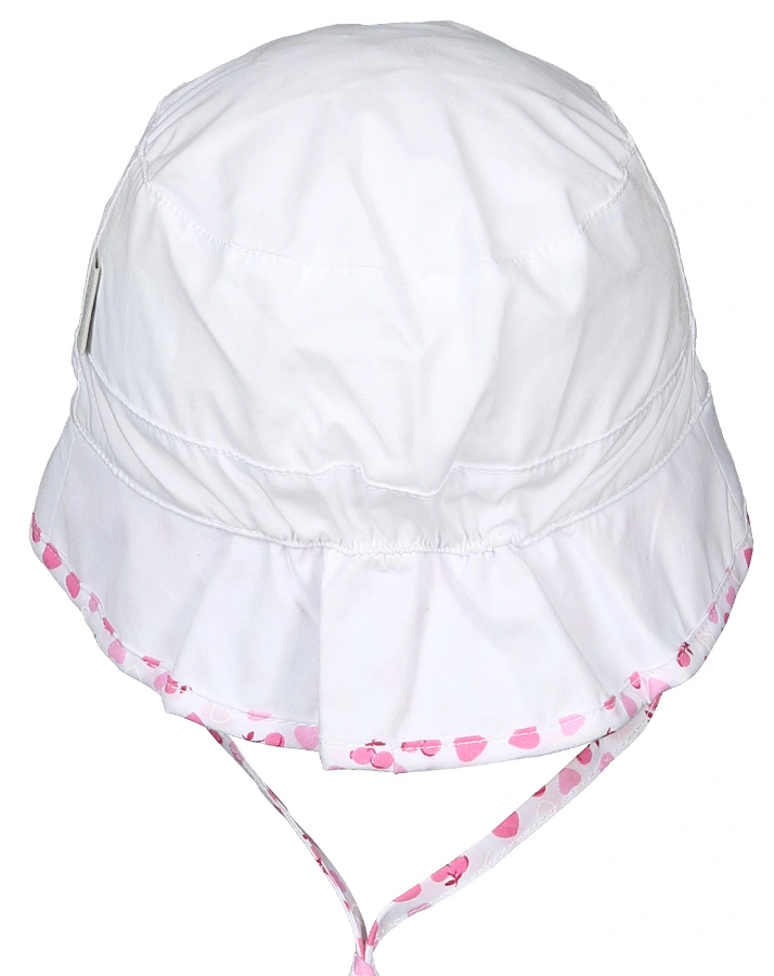 Häubchen SOMMERHERZ mit Strasssteinen in weiß/rosa