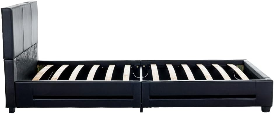 Home Deluxe - LED Bett Asteroid - Schwarz, 90 x 200 cm - inkl. Lattenrost I Polsterbett Design Bett inkl. Beleuchtung
