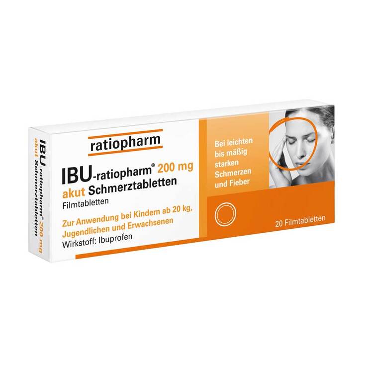 IBU-ratiopharm® 200 mg akut Schmerztabletten, 20 St