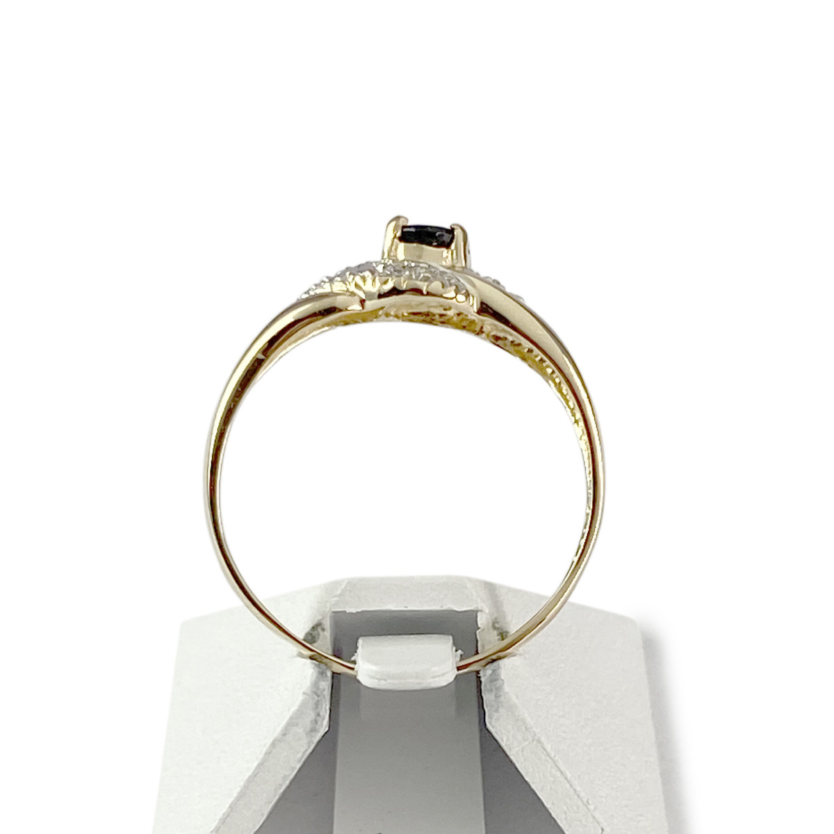 Bague d'occasion or 750 jaune et rhodié saphir