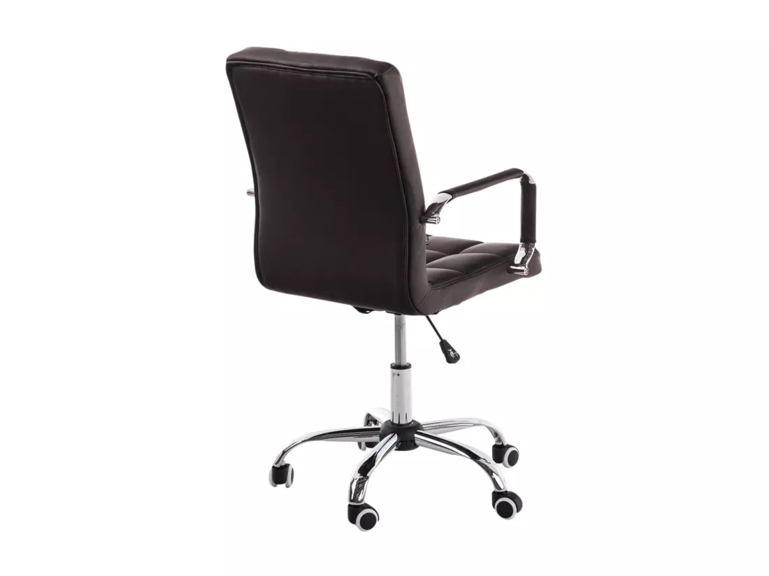 Chaise de bureau - Similicuir & Métal chromé - Marron - Deli V2