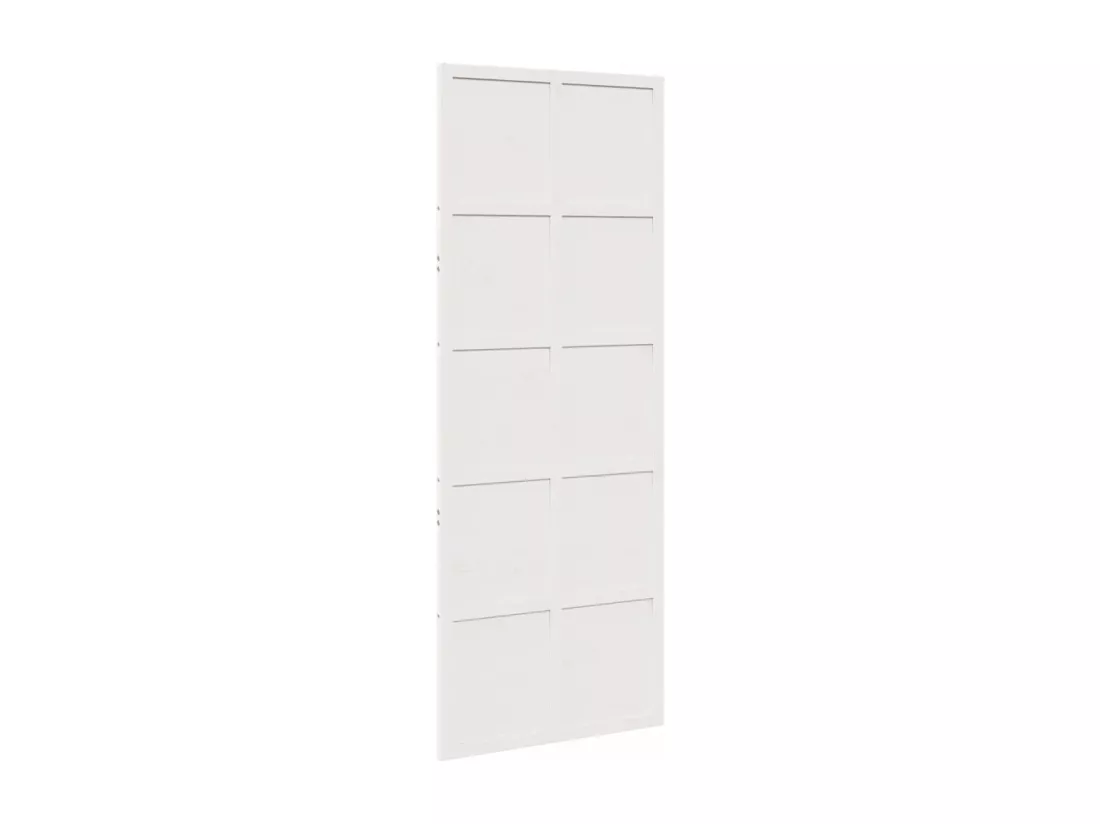 Porte de grange blanc 80x208 cm bois massif de pin