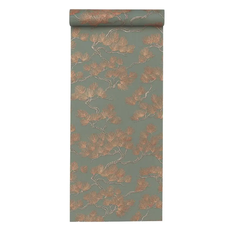 Dutch Wallcoverings Vliesbehang Wall Fabric pine tree - groen - 10,05m x 53cm