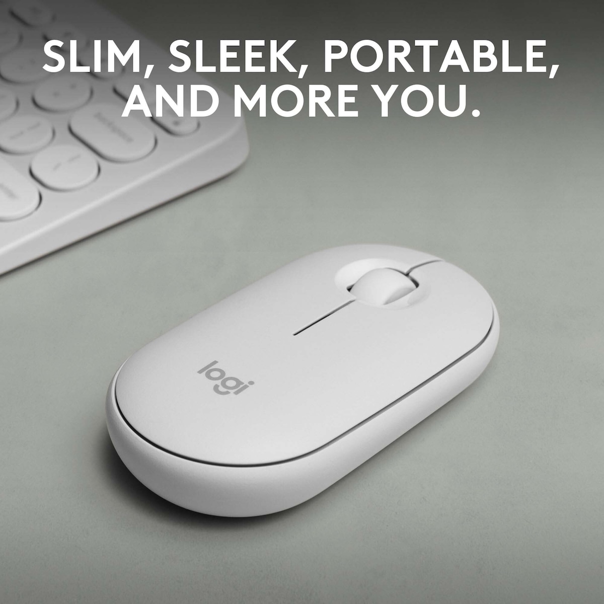 Logitech Pebble Mouse 2 M350s trådløs mus (Off-White)
