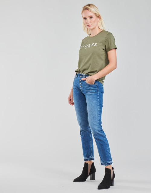 Guess - ES SS GUESS 1981 ROLL CUFF TEE - Kaki