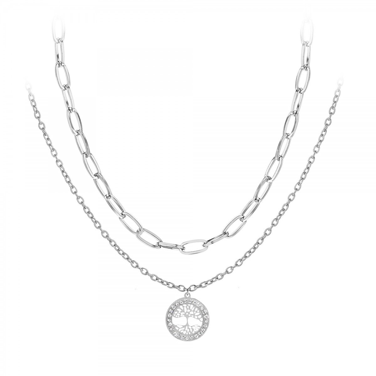 Collier multi rangs et arbre de vie SC Crystal