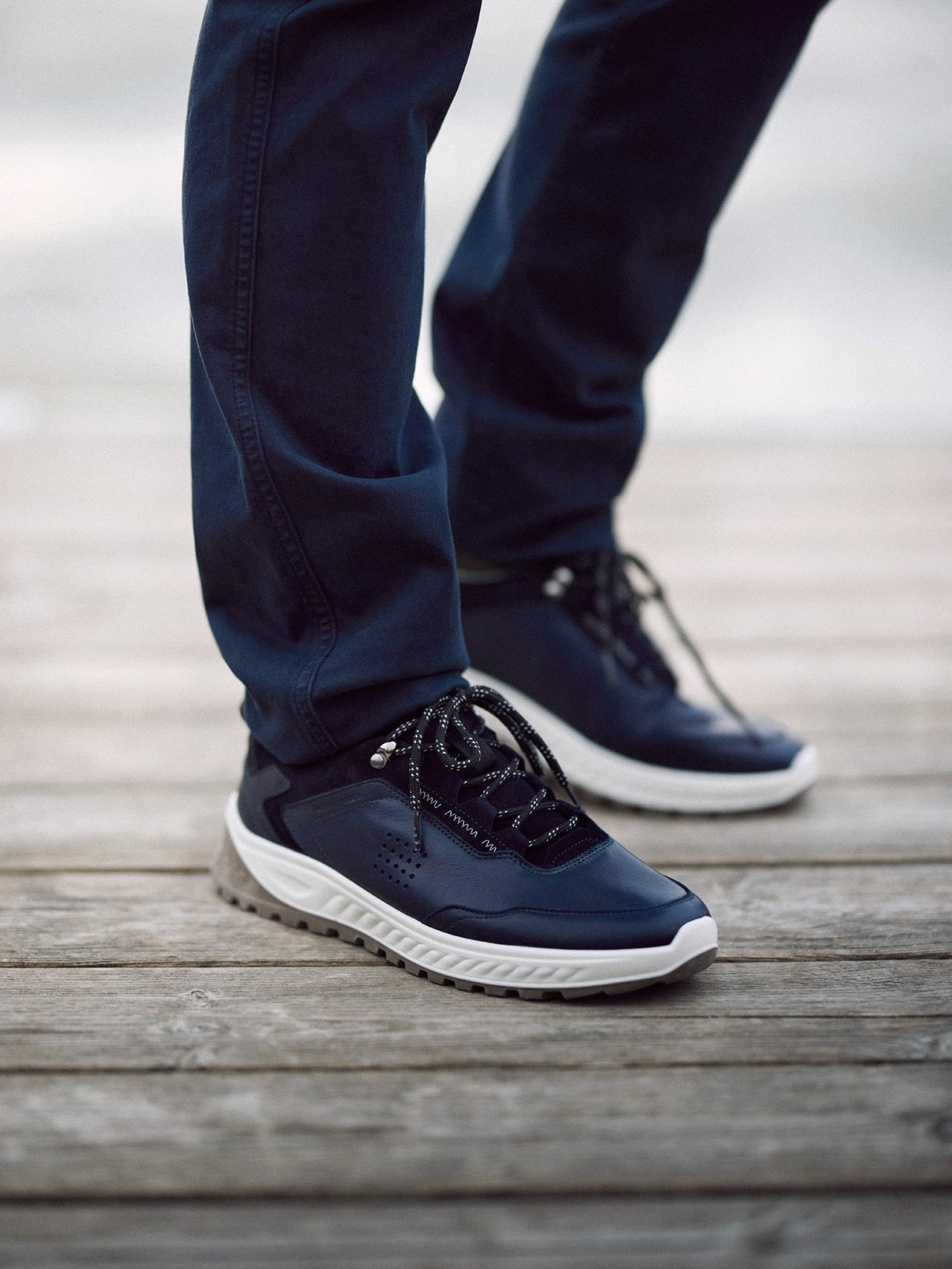 Baskets Homme Imperméable Cuir Marine