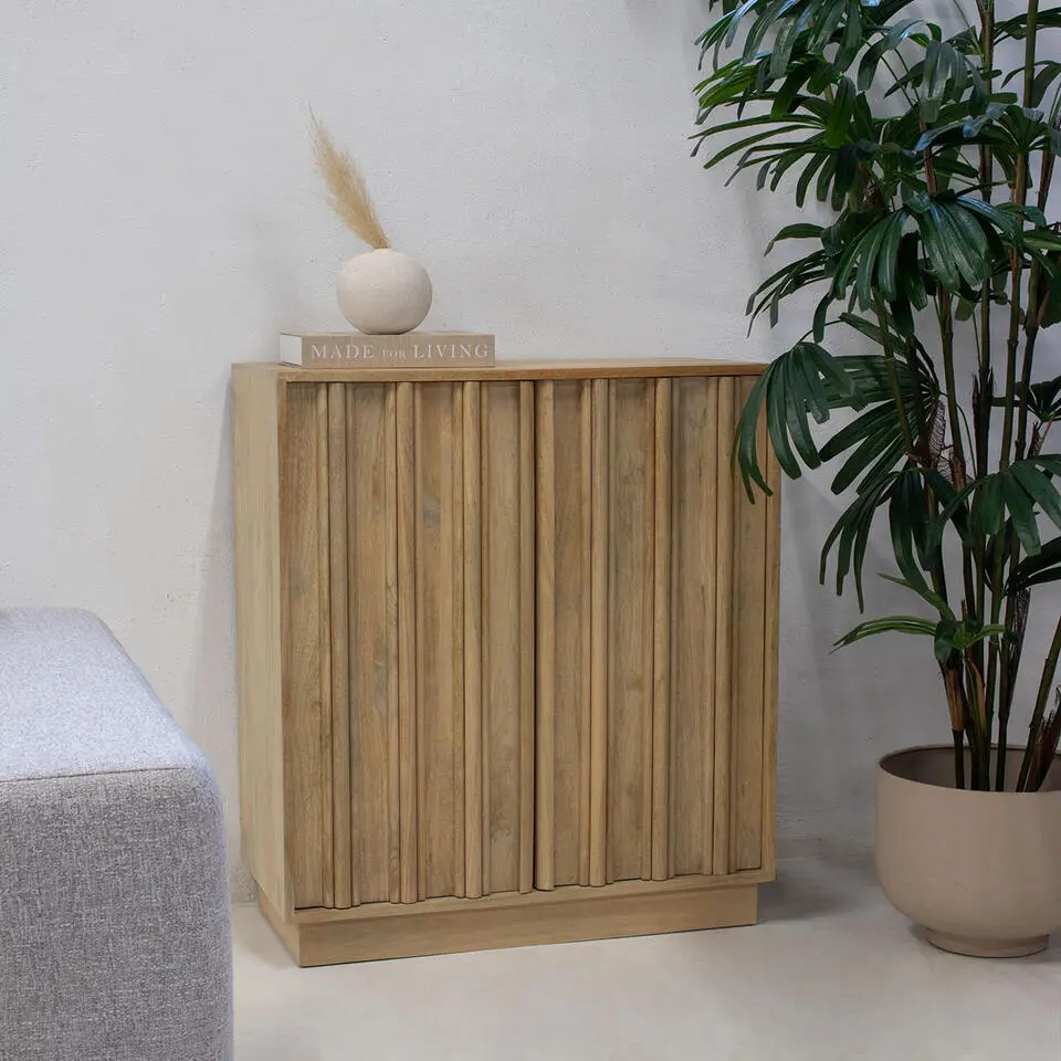 Dressoir Naturel Mangohout - 80x40x91cm - Nika