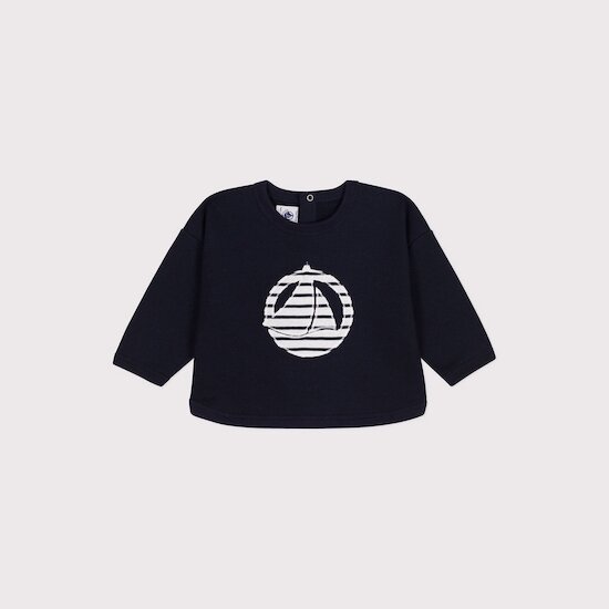 Sweatshirt en molleton bébé   Bleu smoking        de               Petit Bateau