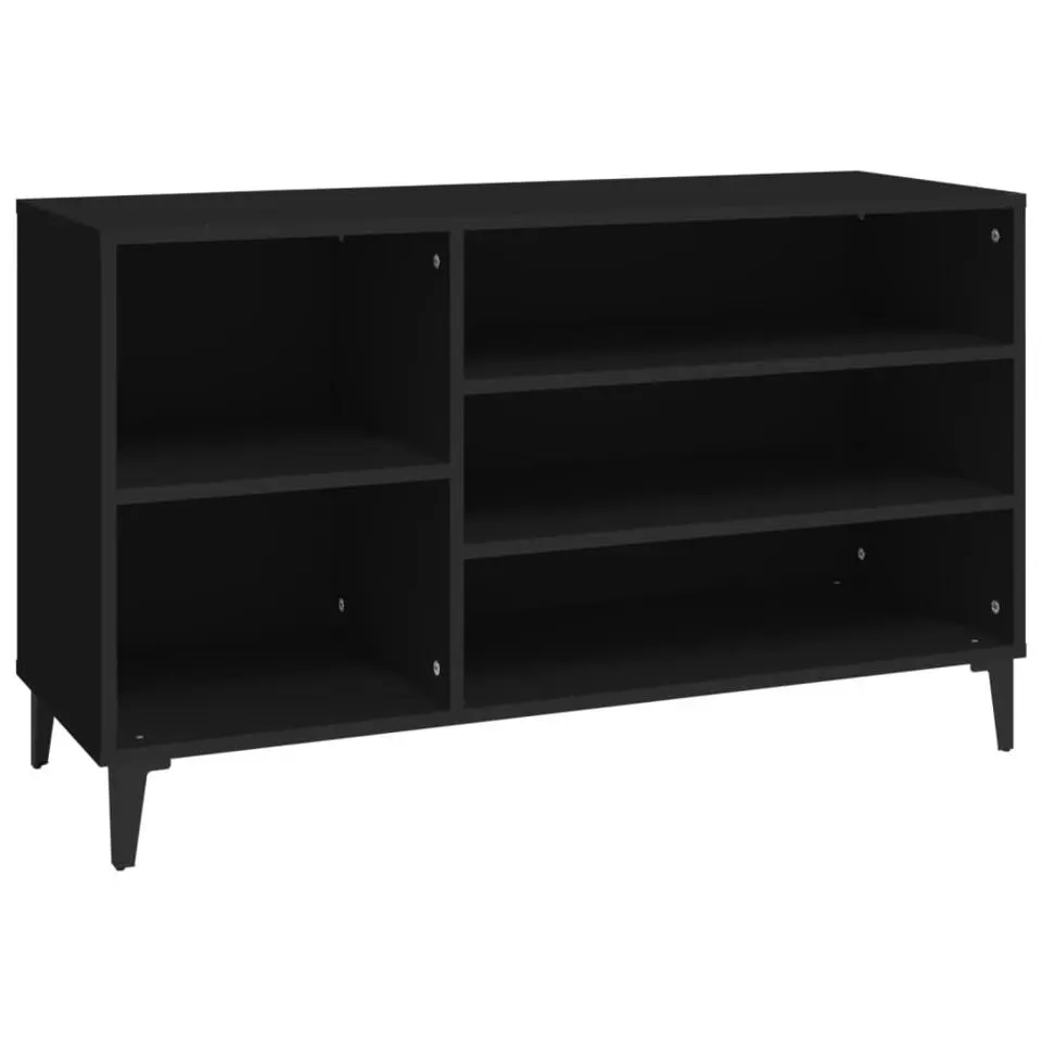 vidaXL - Schoenenrek - Zwart - Bewerkt hout