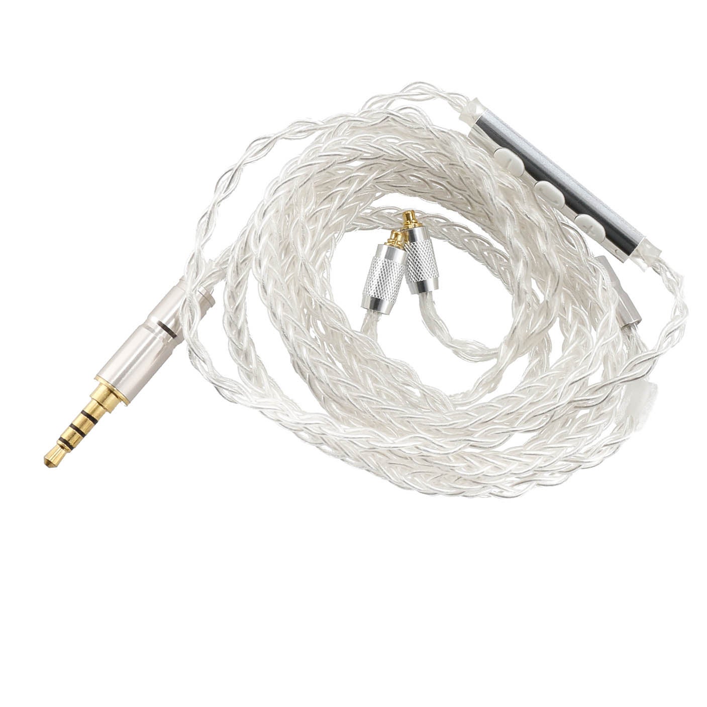 Devine EM-CAB-MB audiokabel met microfoon/remote voor in-ear monitors zilver