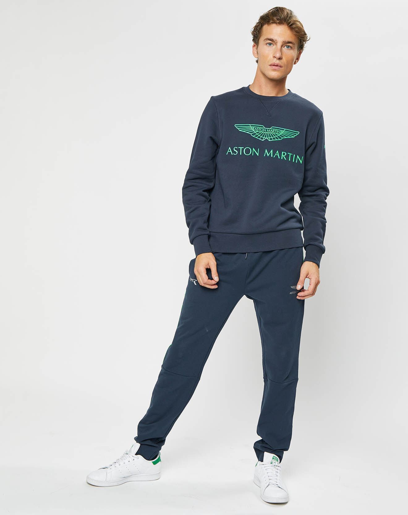 Hackett London Sweat Logo Fluo Aston martin Racing bleu marine/vert