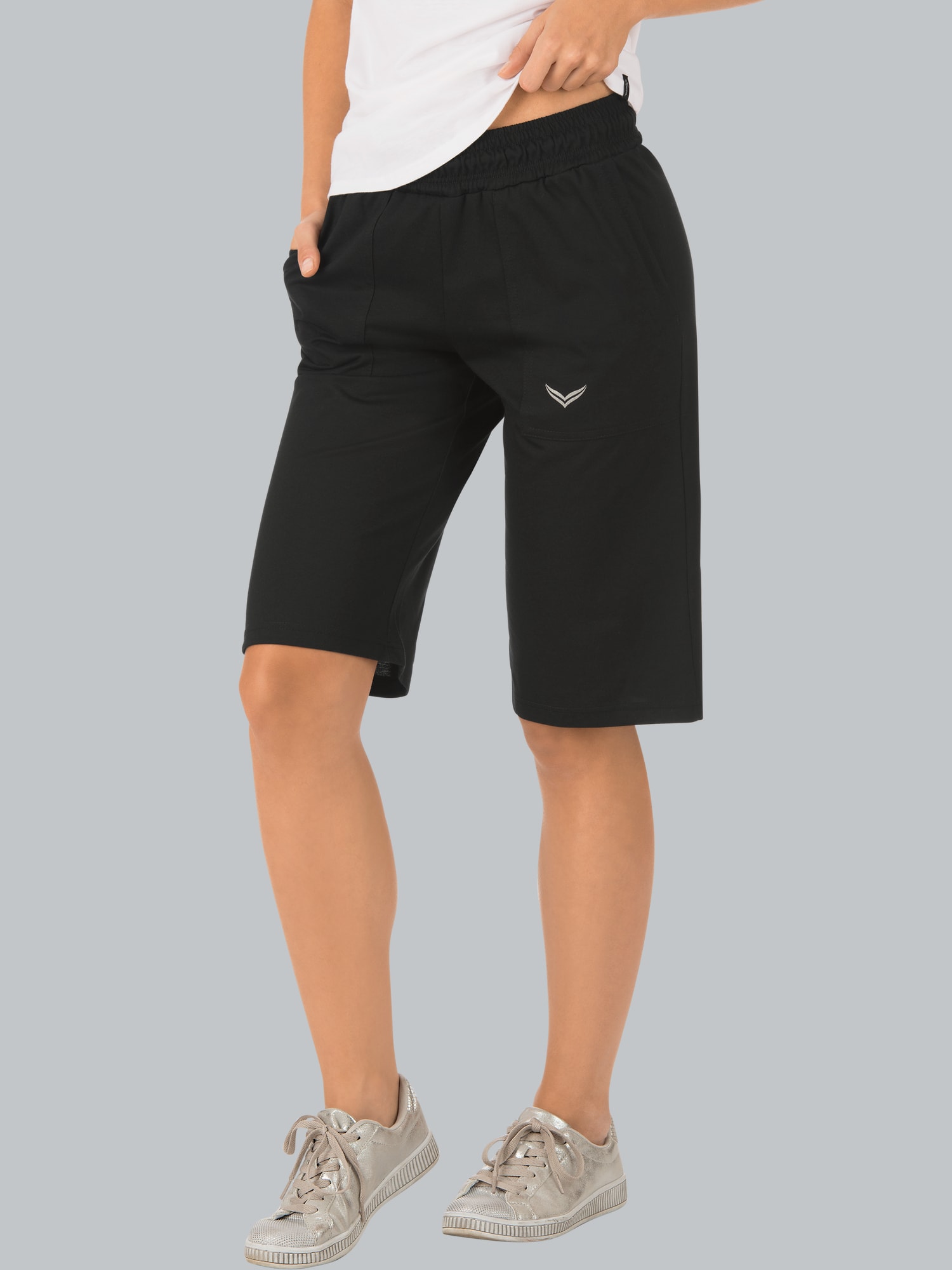 Bermuda aus Single-Jersey Schwarz