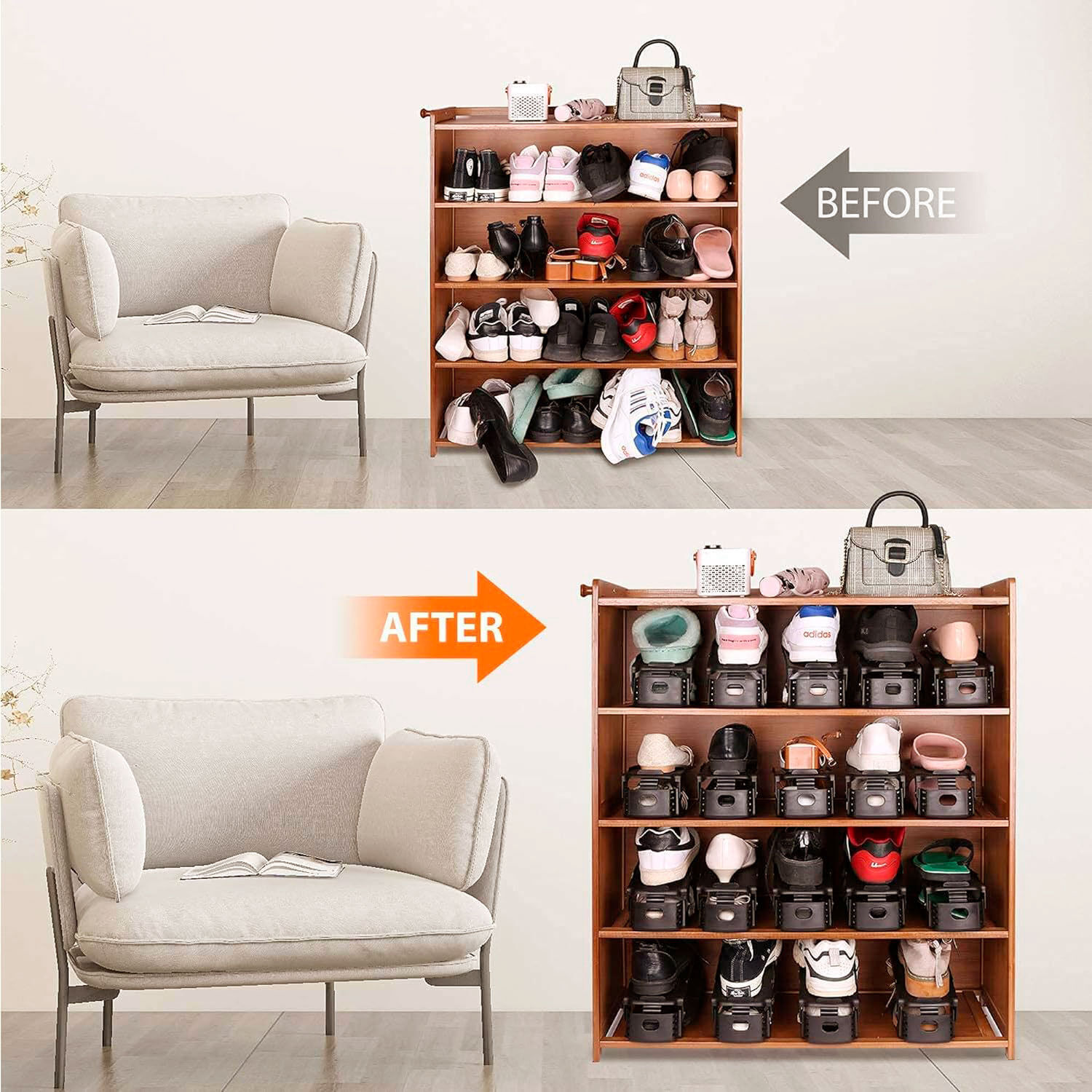 Schuh-Organizer in Schwarz