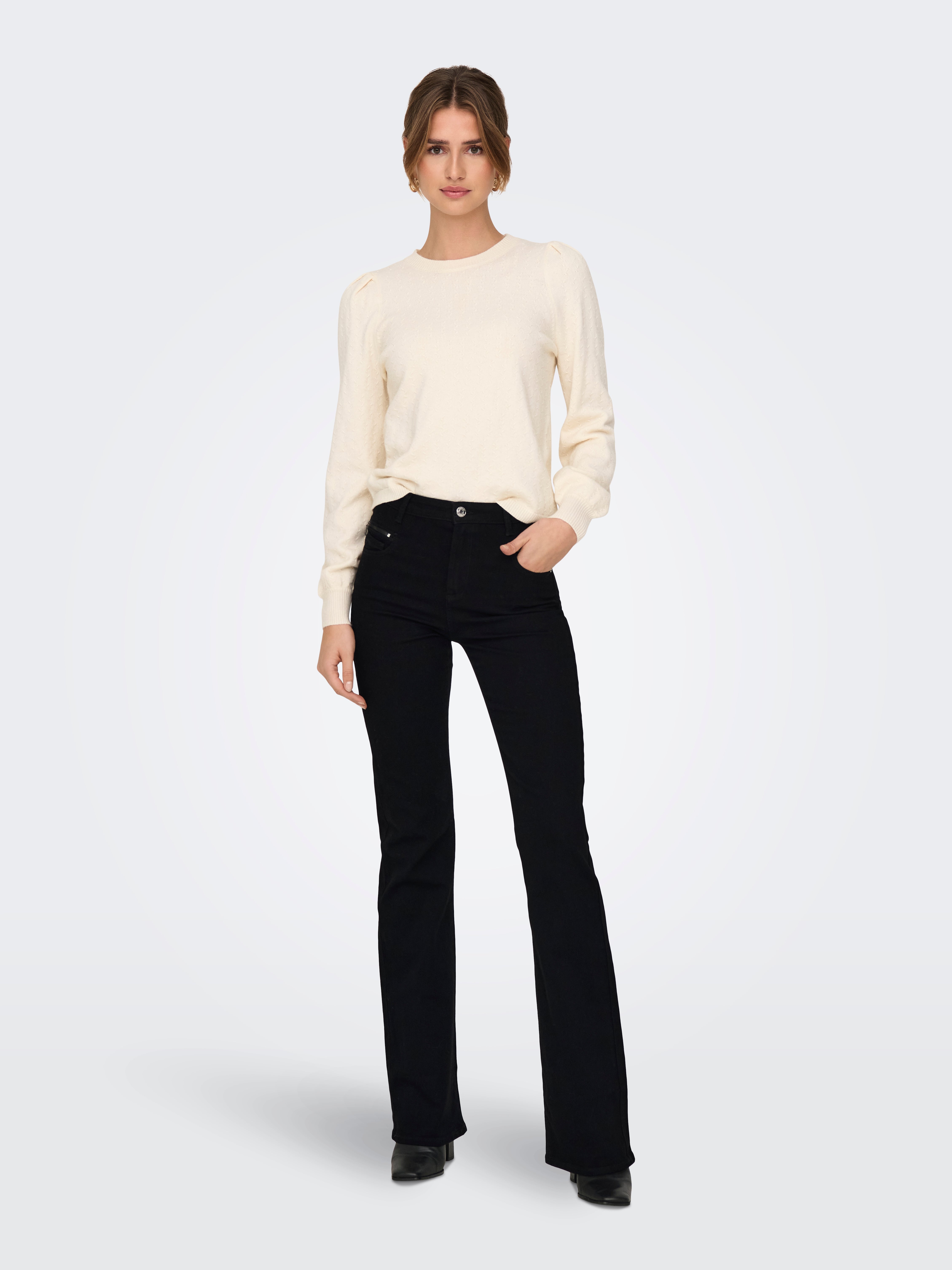 ONLSANDRA Hohe Taille Ausgestellt Jeans Black