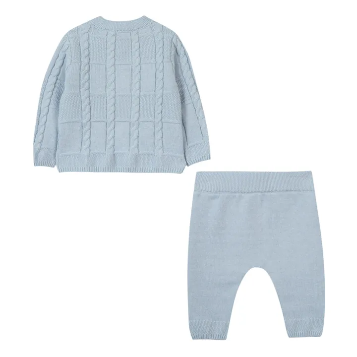 Tartine et Chocolat Cardigan + Legging Tricot | Bleu ciel
