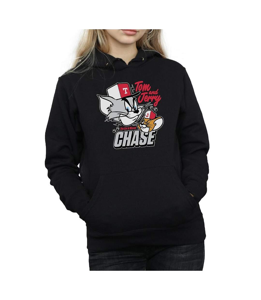 Tom and Jerry - Sweat à capuche CAT & MOUSE CHASE - Femme (Noir) - UTBI2076