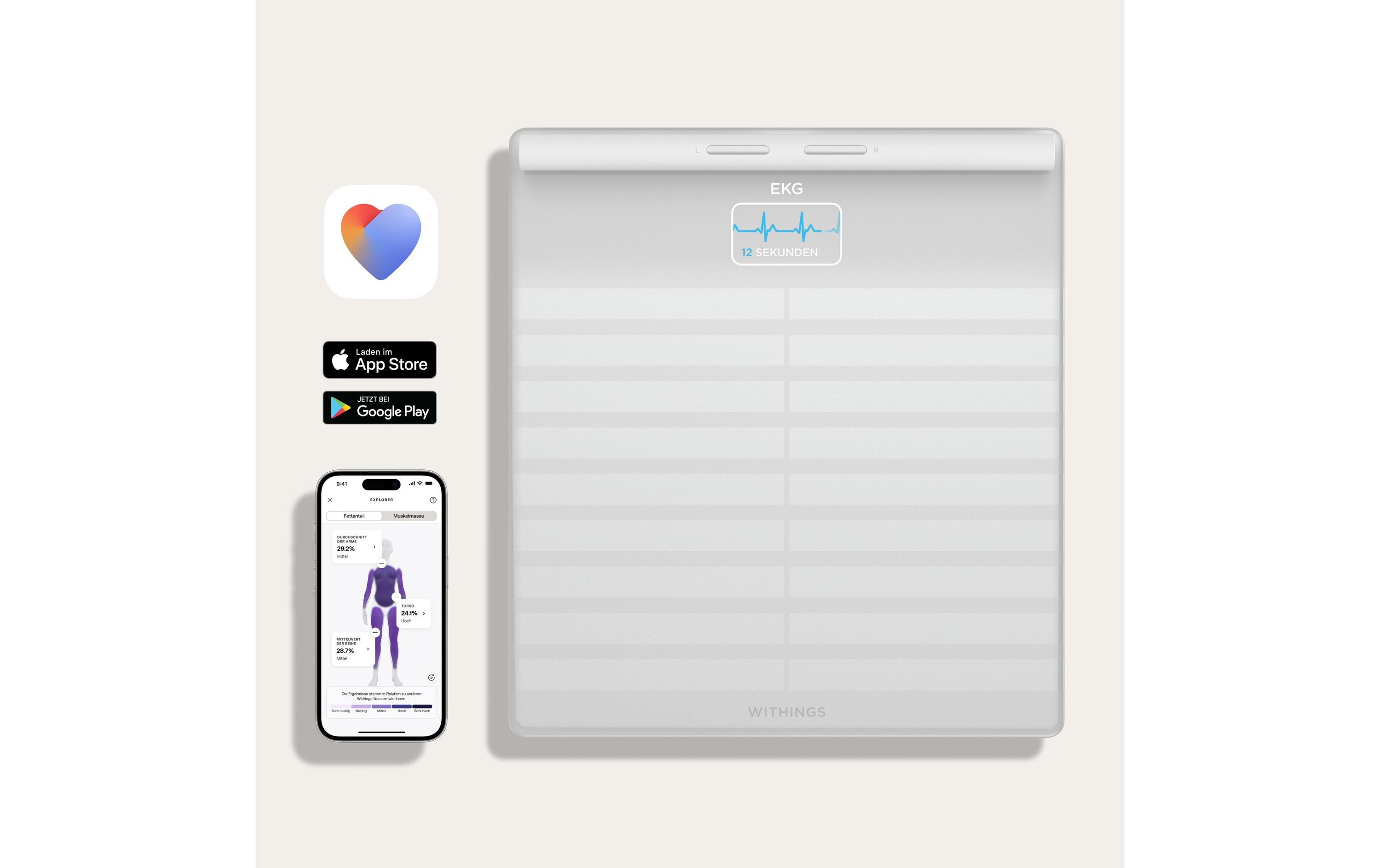 Körperanalysewaage Body Scan Weiss<br>Gesundheitsstation