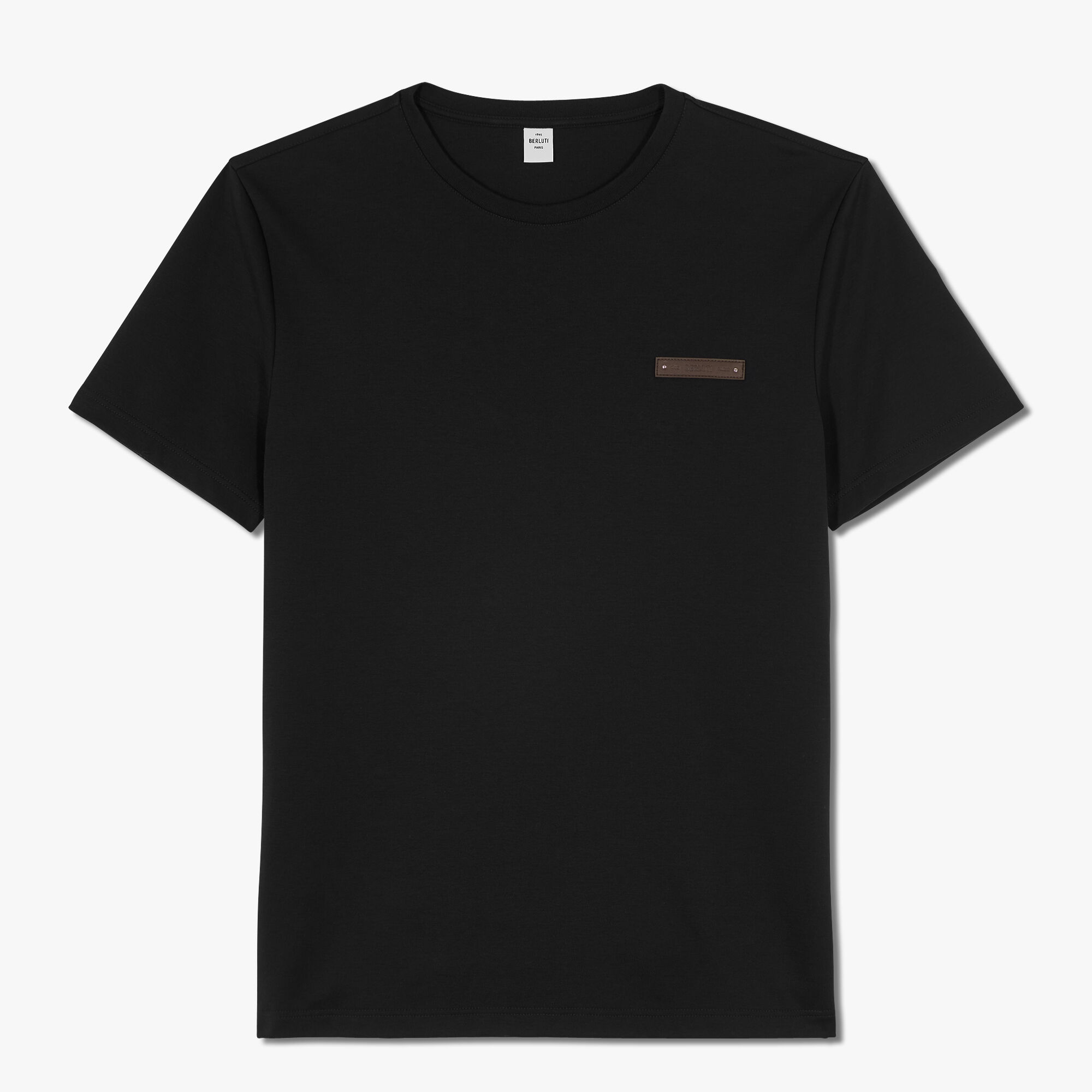 T-Shirt Avec Detail En Cuir Fit Slim