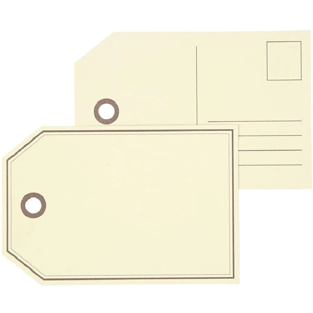Creativ company cadeaulabels crème groot - 10st