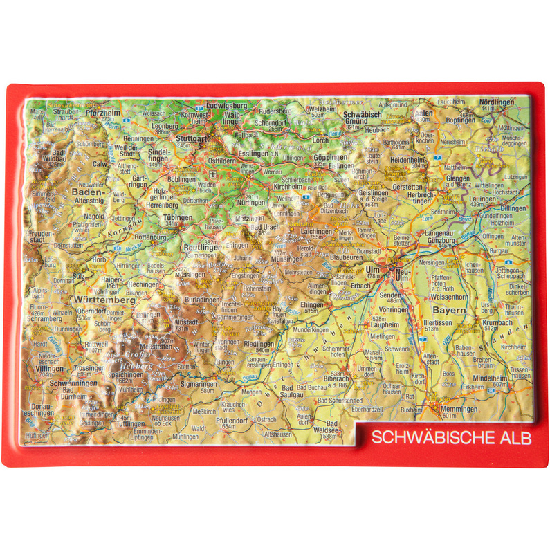 Georelief 3D Reliefpostkarte Schwäbische Alb