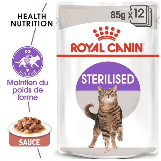 Bouchées sauce chat stérilisé de 1 à 7 ans Sterilised 12x85g