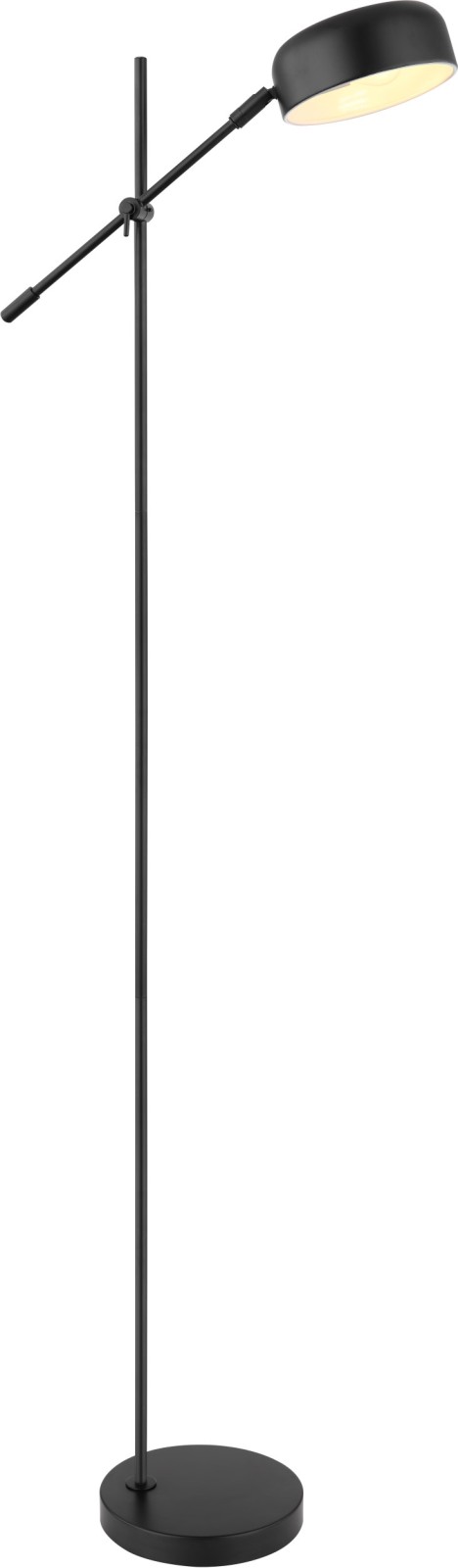 Standleuchte - schwarz matt - Metall - 139 cm