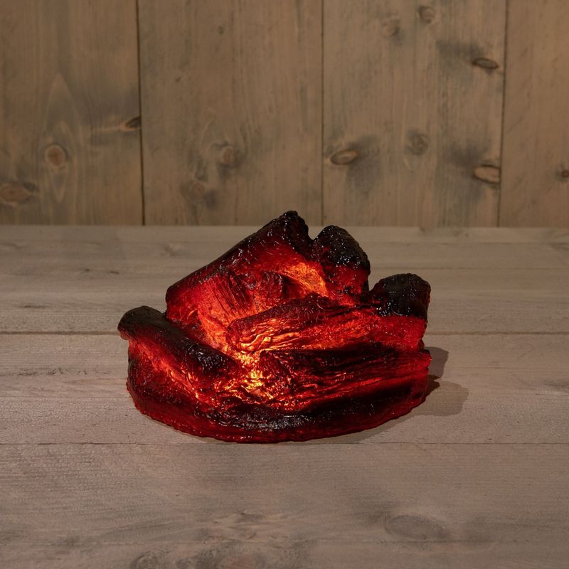 Anna's Collection - LED Kampvuur Verlichting - Kunst Houtblokken - Buiten - 20 x 20 x 12 cm