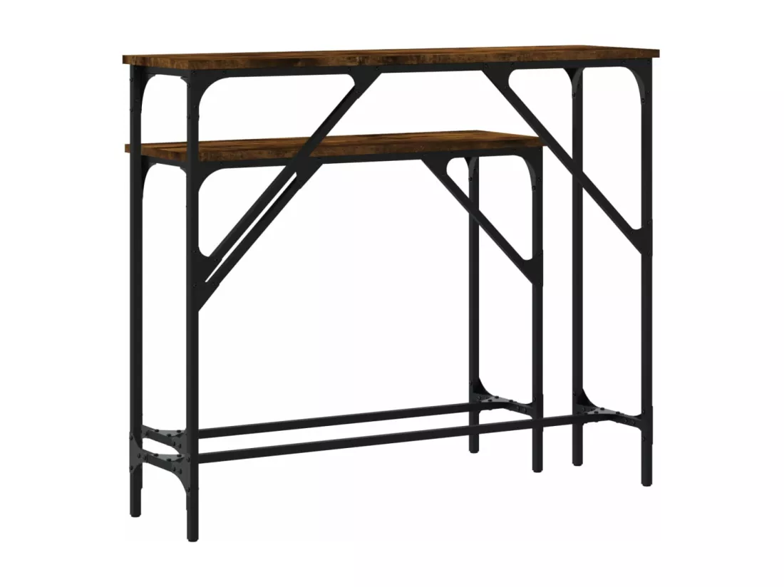 Tables console 2 pièces chêne fumé bois d'ingénierie