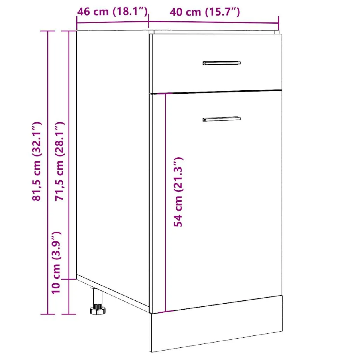 vidaXL Armoire à Tiroir Gris