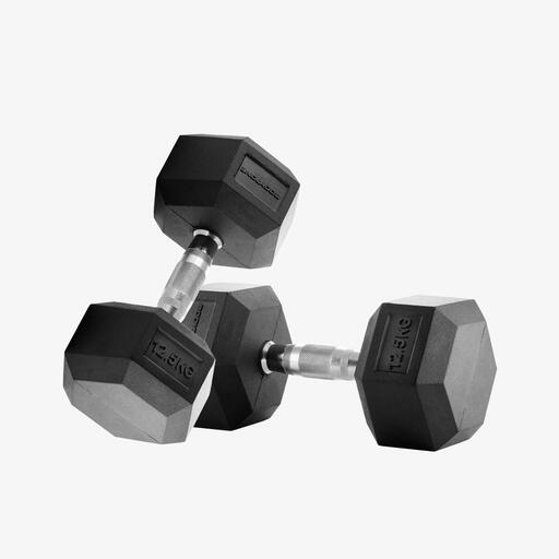 Halteres hexagonais Bodytone de 12,5 kg