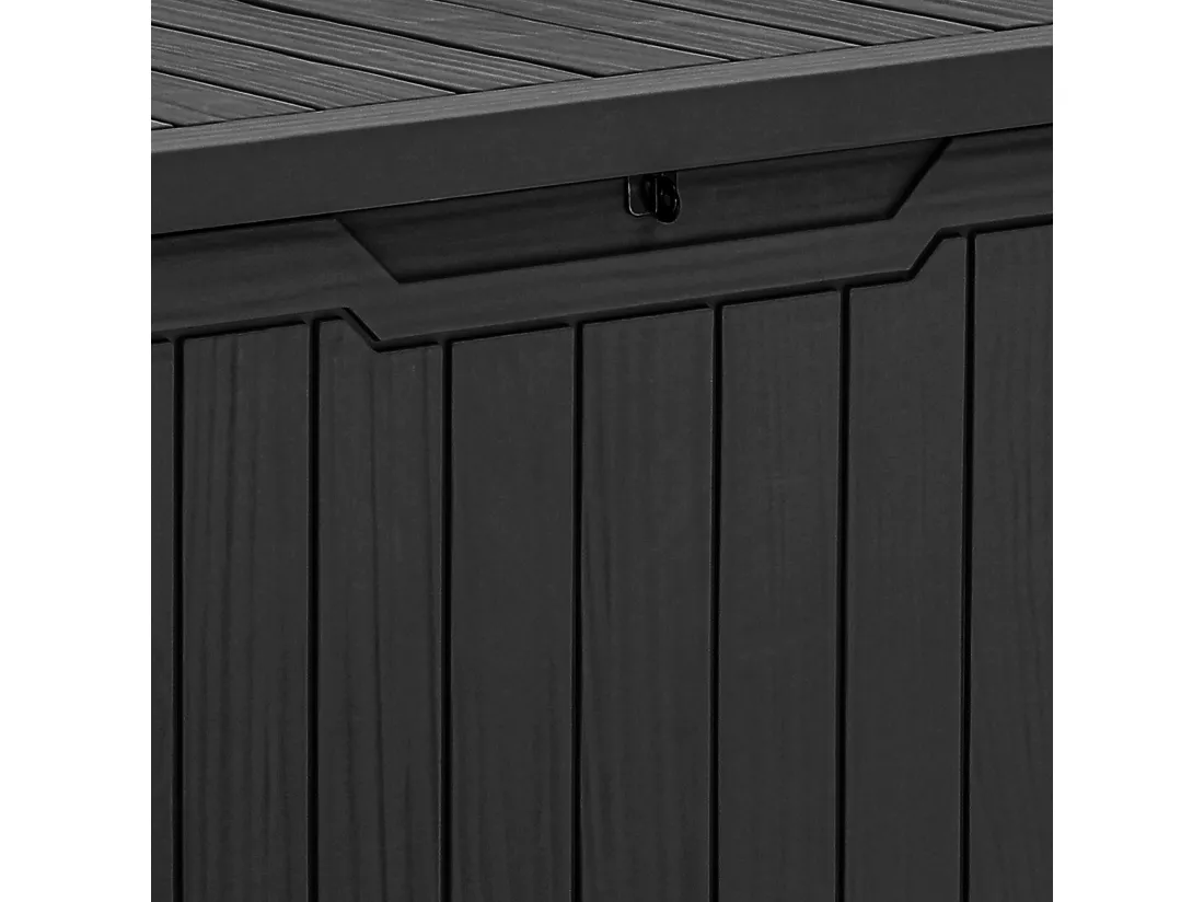 YITAHOME Boîte de Rangement d'Extérieur - Verrouillable - Coffre de Jardin - 142 x 67 x 69 cm - Table Polyvalente - Noir