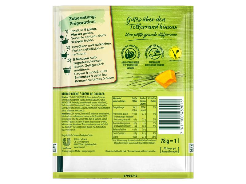 Knorr Kürbis-Crème Suppe 4 Portionen Cremige Kürbissuppe