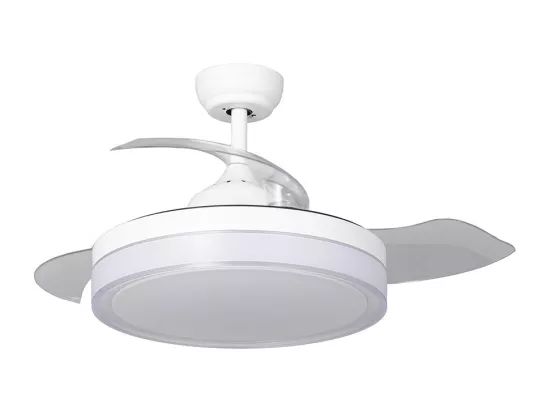Ventilateur de Plafond Silencieux Caicos Blanc 106cm Moteur DC Blanc