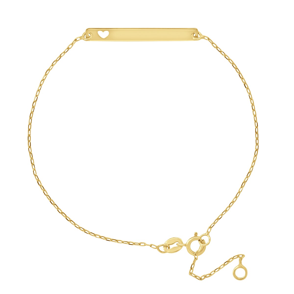 Bracelet Gourmette & Coeur Ajouré - Or Jaune