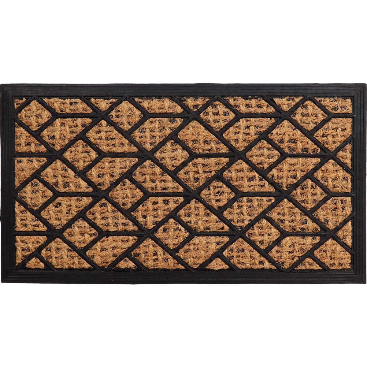 TAPIS 33X60CM COCO TRESSE CAOUTCHOUC CARRES