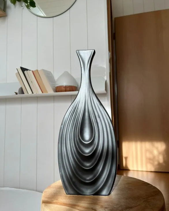 Decoratieve vaas THAPSUS Keramiek 39 cm Zwart