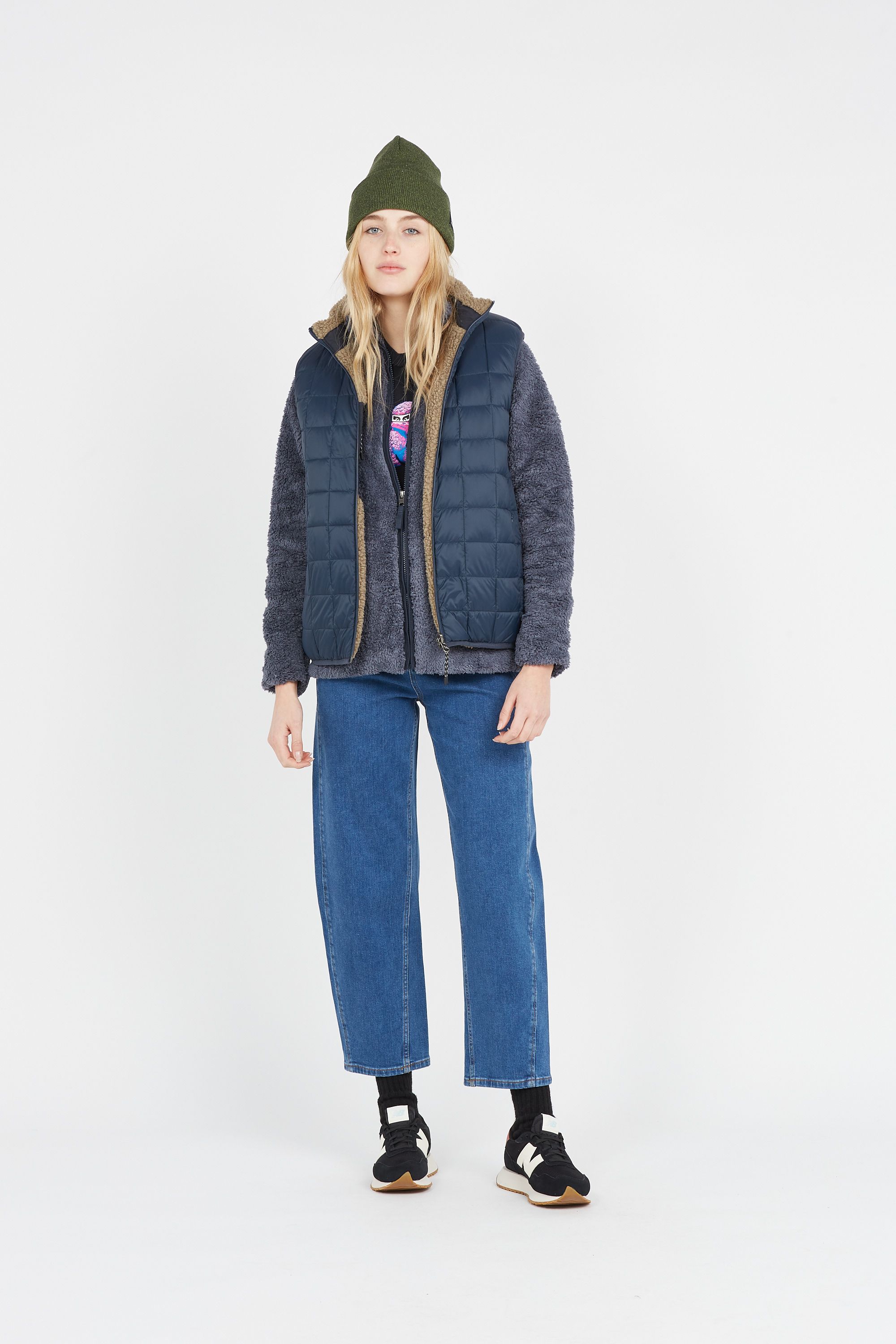TAION Doudoune sans manches réversible  DOWN X BOAR REVERSIBLE Bleu