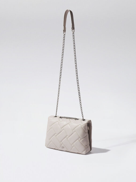 Bolsa acolchoada com corrente - Cru